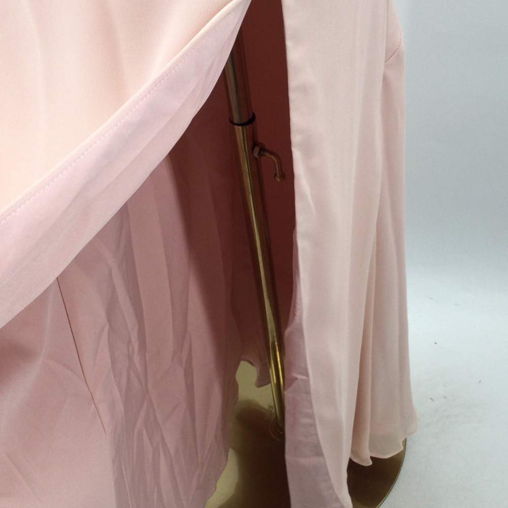 AW BRIDAL 4 S pearl pink chiffon cowl neck bridesmaid party maxi dress NEW B26 - Picture 3 of 7